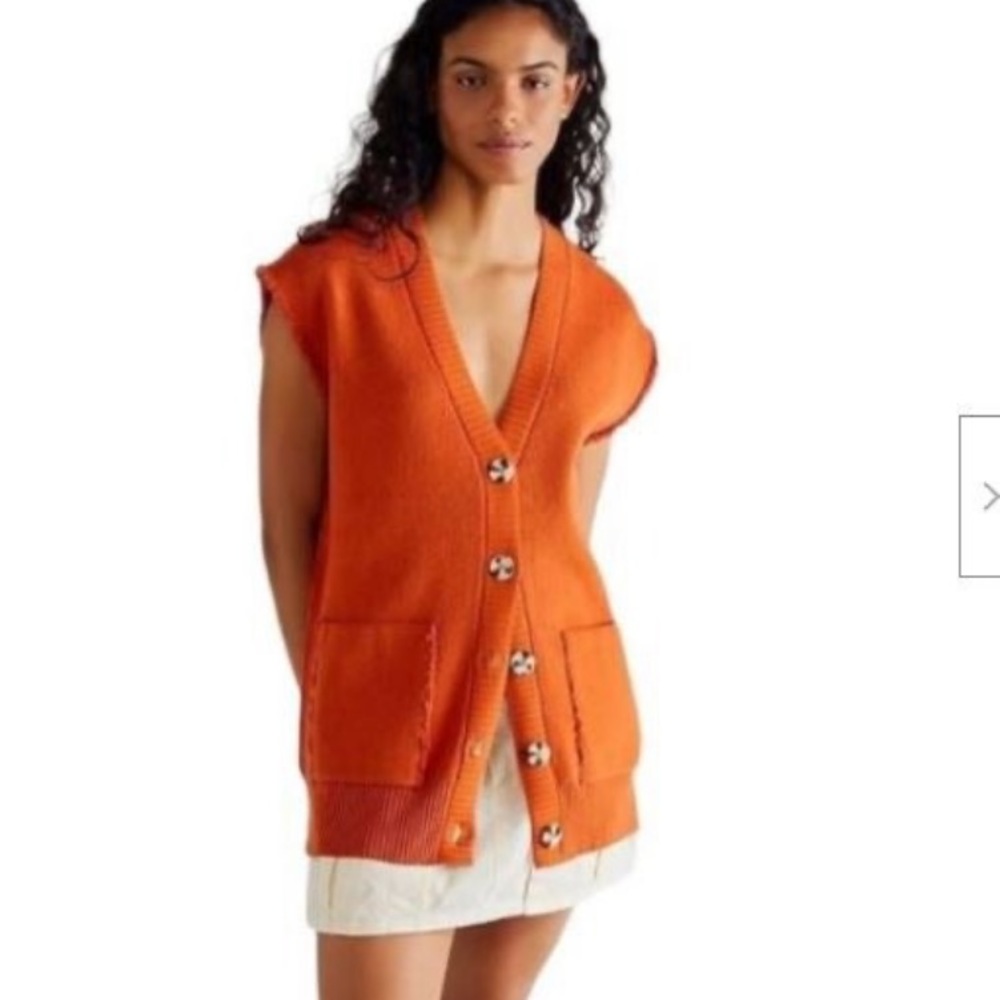 Free People Oakleigh Sweater Vest in Myrrh Sz M